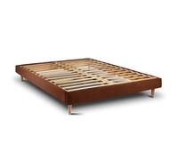 Sommier Kit Bouclette Terracotta 160x200 H29cm Sommeil de plomb - Sommier en bois massif avec Pieds bois cones 15 cm