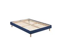 Sommier kit déco à lattes en bois massif bleu jean - 90x200