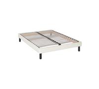 Sommier kit déco écru tapissier pieds inclus - 140x200