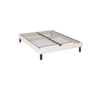 Sommier kit déco écru tapissier pieds inclus - 90x200