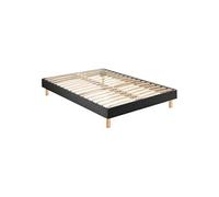 Sommier kit déco en bois massif gris anthracite - 160x200