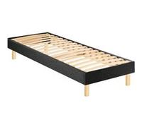 Sommier kit déco en bois massif gris anthracite - 90x190