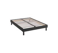 Sommier kit déco gris foncé tapissier pieds inclus 120x190