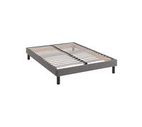 Sommier kit déco gris tapissier pieds inclus - 80x200
