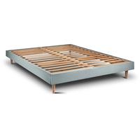 Sommier Kit Velours Gris bleut 140x200 H29cm