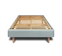 Sommier Kit Velours Gris bleut 90x190 H29cm