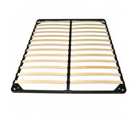 Sommier Métal RENO 140x190 cm + 1 pied amovible / Noir