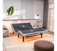 Sommier réglable avec massage, cadre de lit réglable Twin XL (SF - Elite), télécommande sans fil, ports USB, lumière sous le lit, montage en 5 minutes, inclinaison tête/pied, lit zéro gravité