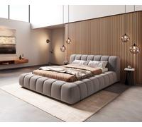 Sommier-rembourré Cutio 140x200 cm microfibre grise
