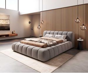 Sommier-rembourré Cutio 140x200 cm microfibre grise