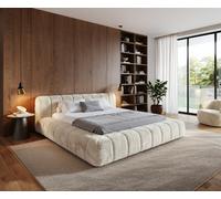 Sommier-rembourré Cutio 180x200 cm en peluche blanc crème