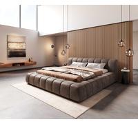 Sommier-rembourré Cutio 180x200 cm microfibre taupe vintage