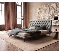 Sommier rembourré Rafinata 180x200 cm similicuir gris clair