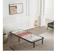 Sommier - Sampur - 90x190cm - Lattes en bois - Pieds inclus - Confort optimal