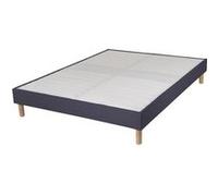 Sommier tapissier 140x190 cm avec renfort lombaire gris foncé - DREAMO Volcan G