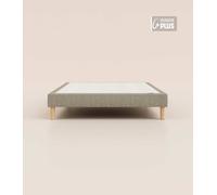 Sommier tapissier 140x190 cm - Monobloc - Gris - Bois responsable - Qualité hôtelière - Fait en France et en Belgique - Tediber