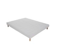 Sommier Tapissier 140x190 + Pieds - Blanc - 12 lattes en pin massif - Livré monté
