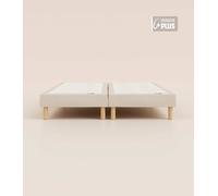 Sommier tapissier 140x200 cm Plus - Bibloc - Beige - Bois responsable - Qualité hôtelière - Fait en France et en Belgique - Tediber