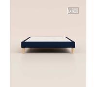 Sommier tapissier 140x200 cm Plus - Bleu - Bois responsable - Qualité hôtelière - Fait en France et en Belgique - Tediber