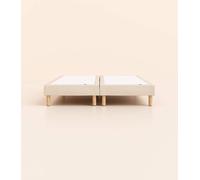 Sommier tapissier 160x190 cm - Bibloc - Beige - Bois responsable - Qualité hôtelière - Fait en France et en Belgique - Tediber