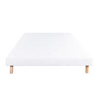 Sommier tapissier 160x200, blanc, Gamme Prestige Hôtel, bois massif + pieds offerts