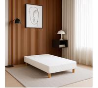 Sommier tapissier 160x200 cm avec tissu doublé de mousse | lattes flexibles et résistantes | Robuste et confortable