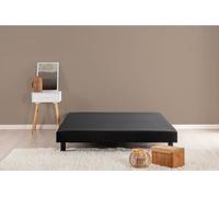 Sommier tapissier 160x200 cm - Noir - Pieds inclus - DEKO DREAM Rakenne