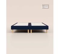Sommier tapissier 160x210 cm Plus - Bibloc - Bleu - Bois responsable - Qualité hôtelière - Fait en France et en Belgique - Tediber