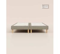 Sommier tapissier 160x210 cm Plus - Bibloc - Gris - Bois responsable - Qualité hôtelière - Fait en France et en Belgique - Tediber