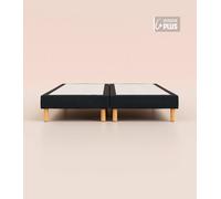 Sommier tapissier 160x210 cm Plus - Bibloc - Noir anthracite - Bois responsable - Qualité hôtelière - Fait en France et en Belgique - Tediber