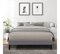 Sommier Tapissier 20 cm 160x200 13 Lattes Montage Rapide Housse Lavable Confort Optimal Opale Gris