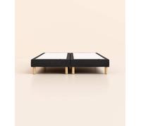 Sommier tapissier 200x200 cm - Bibloc - Noir - Bois responsable - Qualité hôtelière - Fait en France et en Belgique - Tediber