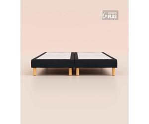 Sommier tapissier 200x200 cm Plus - Bibloc - Noir anthracite - Bois responsable - Qualité hôtelière - Fait en France et en Belgique - Tediber