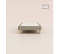 Sommier tapissier 80x190 cm - Gris - Bois responsable - Qualité hôtelière - Fait en France et en Belgique - Tediber