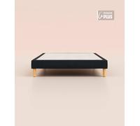 Sommier tapissier 80x190 cm Plus - Noir - Bois responsable - Qualité hôtelière - Fait en France et en Belgique - Tediber