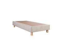 Sommier Tapissier 90x190 Beige Pieds Bois massif - EMPIRE - ALTOBUY