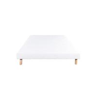 Sommier tapissier 90x190, blanc, Gamme Prestige Hôtel, bois massif + pieds offerts