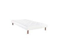 Sommier Tapissier 90x190 Blanc Pieds Bois massif - PRESTON - ALTOBUY