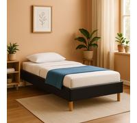 sommier tapissier 90x190 cm 20 cm 13 lattes montage rapide et facile revêtement facile d'entretien GREGORY NOIR