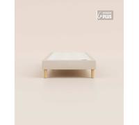 Sommier tapissier 90x200 cm - Beige - Bois responsable - Qualité hôtelière - Fait en France et en Belgique - Tediber