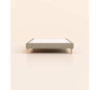 Sommier tapissier 90x200 cm - Gris - Bois responsable - Qualité hôtelière - Fait en France et en Belgique - Tediber