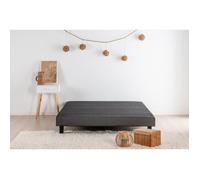 FINLANDEK Rakenne - Sommier tapissier a lattes 140 x 190 - Bois massif gris anthracite + pieds