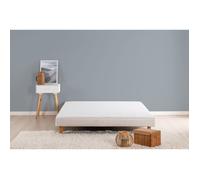 Sommier tapissier à lattes 140 x 190 cm - Bois massif blanc + Pieds - DEKO DREAM Rakenne