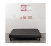 Sommier Tapissier A Lattes 160 X 200 - Bois Massif Gris Anthracite Pieds - Finlandek Rakenne Gris