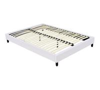 Sommier tapissier à lattes - 160 x 200 cm - 13 lattes - Blanc