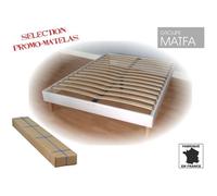 Sommier tapissier à lattes en kit 90 x 190 - PROMO MATELAS - Blanc - 14 lattes en multiplis - A monter soi-même
