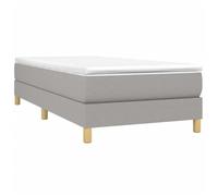 Sommier tapissier - AKOZON - 100x200 cm - Gris clair - Lattes de contreplaqué - Pieds robustes