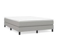 Sommier tapissier - AKOZON - 140x190 cm - Gris clair - À ressorts - Lattes de contreplaqué