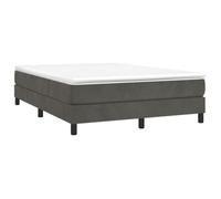 Sommier tapissier - AKOZON - 140x190 cm - Velours gris foncé - Lattes en contreplaqué - 2 places