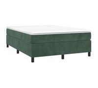 Sommier tapissier - AKOZON - 140x190 cm - Velours vert foncé - Lattes en contreplaqué - 2 places